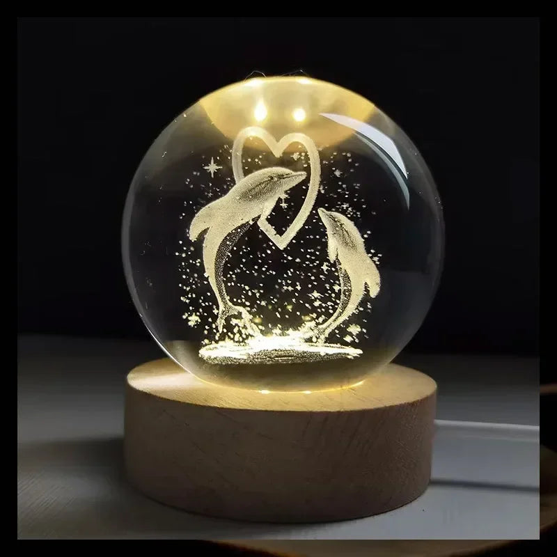 Lâmpada brilhante de cristal planetária galáxia