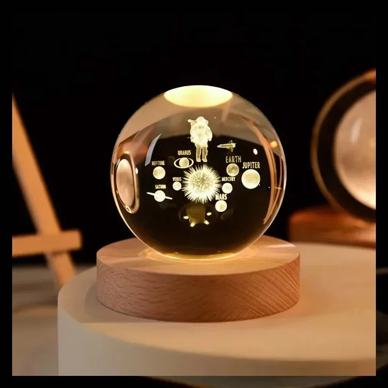 Lâmpada brilhante de cristal planetária galáxia