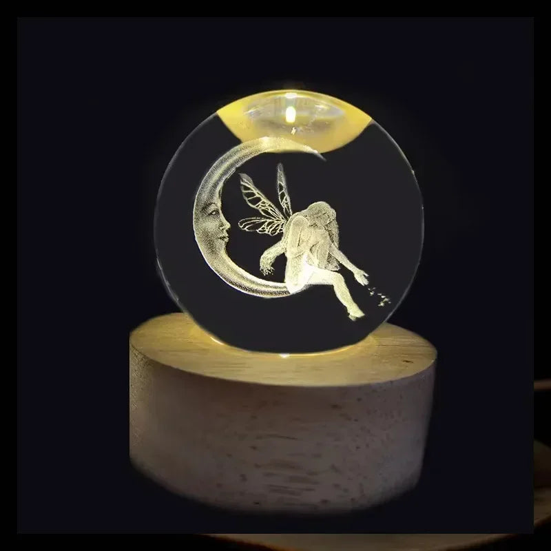 Lâmpada brilhante de cristal planetária galáxia