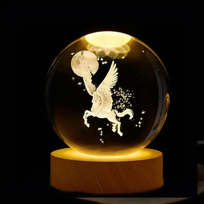 Lâmpada brilhante de cristal planetária galáxia