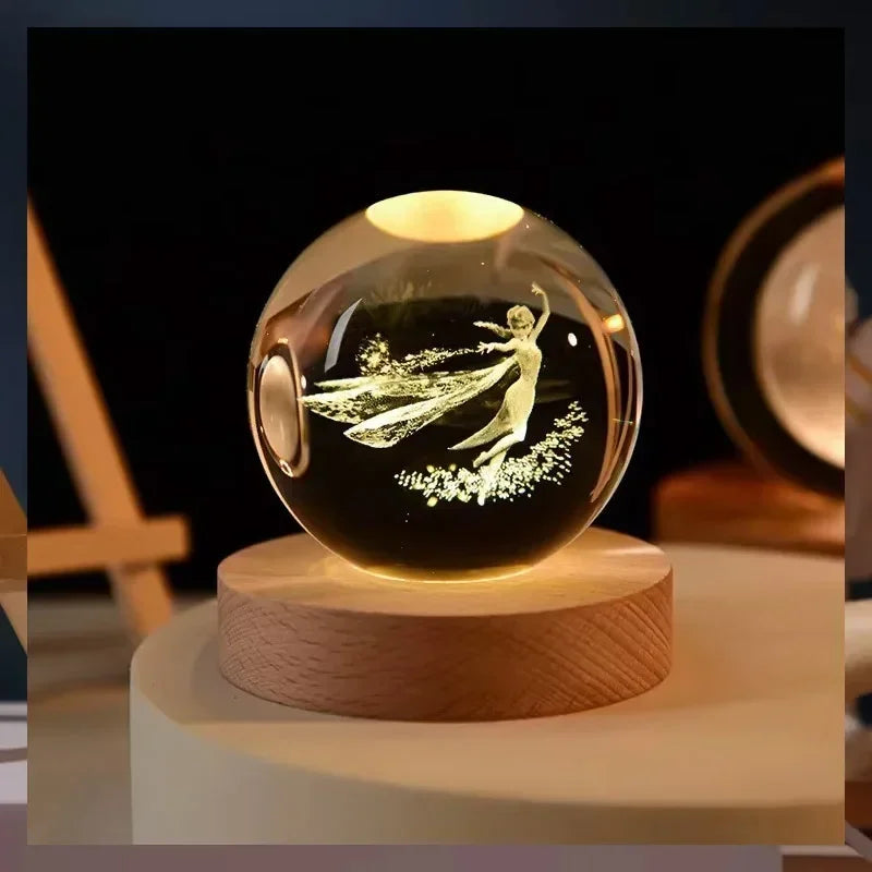 Lâmpada brilhante de cristal planetária galáxia