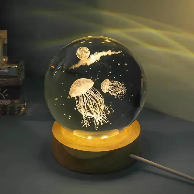 Lâmpada brilhante de cristal planetária galáxia