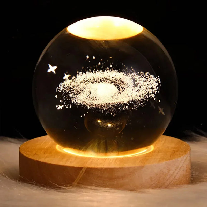 Lâmpada brilhante de cristal planetária galáxia