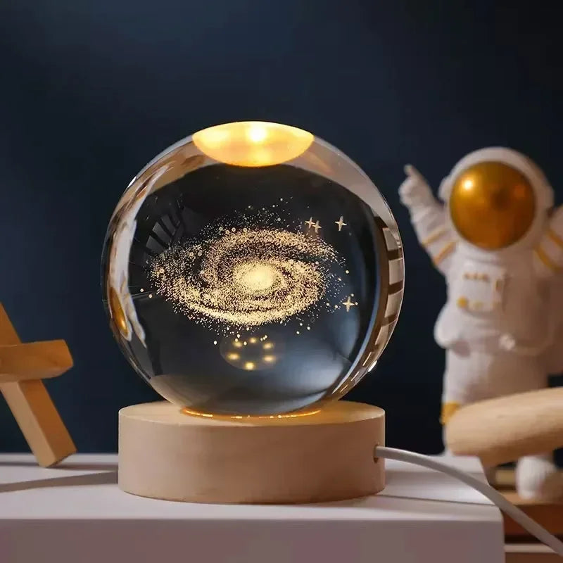 Lâmpada brilhante de cristal planetária galáxia